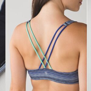 Ladies Lululemon Free To Be Bra Space Dye‎ Twist Sapphire Blue Multi Size 6